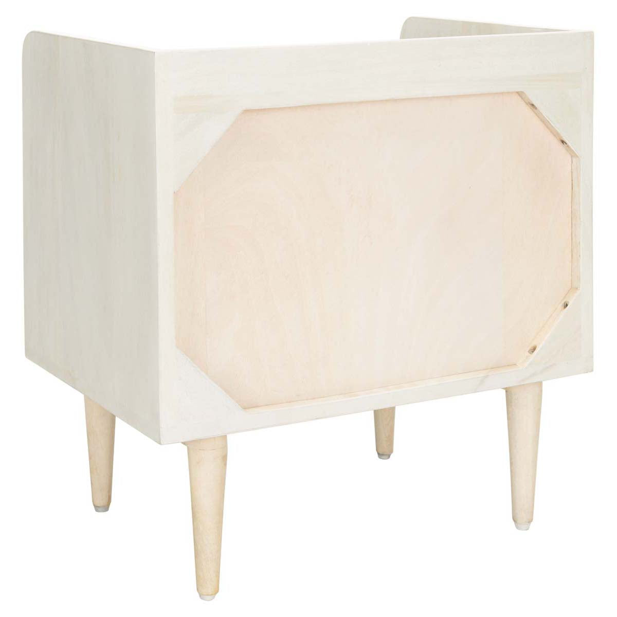 Zinnia Nightstand | Safavieh - White Washed / Silver