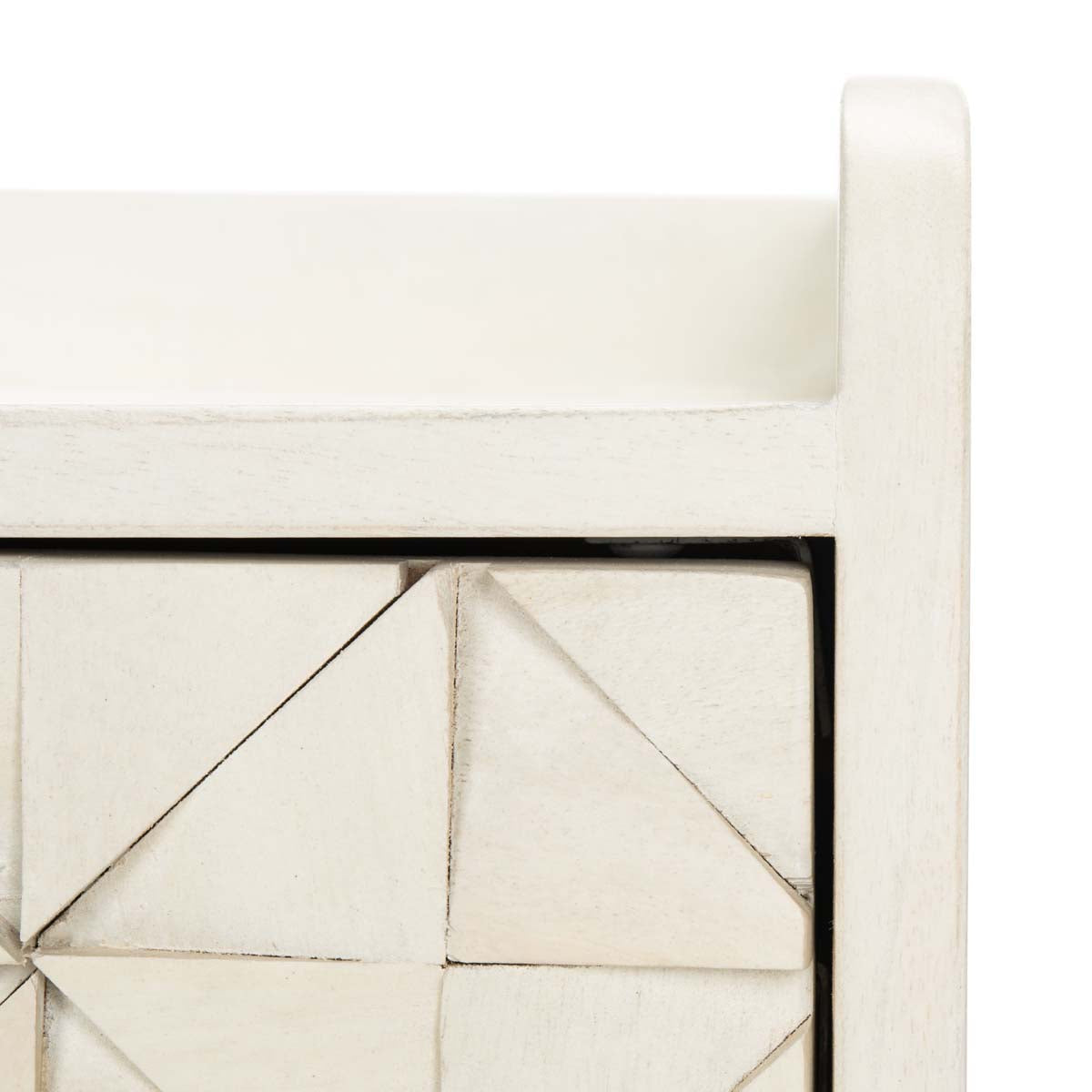 Zinnia Nightstand | Safavieh - White Washed / Silver