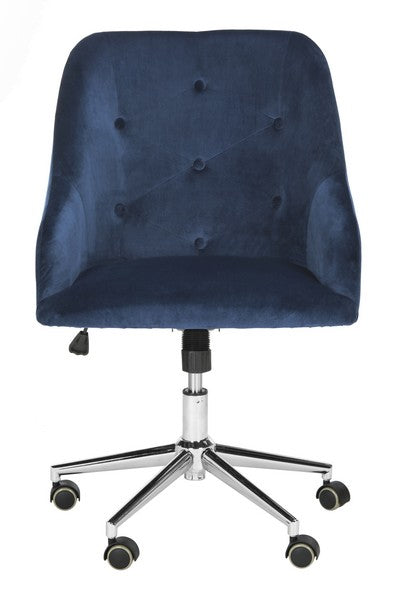 Evelynn Tufted Chrome Leg Swivel Office Chair, OCH4502 - Navy / Chrome