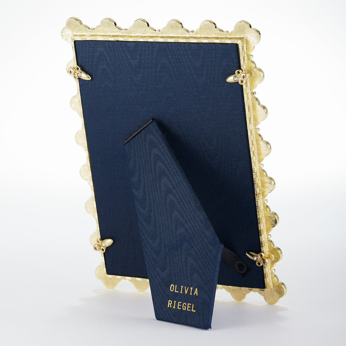 Clover 4" x 6" Picture Frame with Capri Blue Stones, Gold