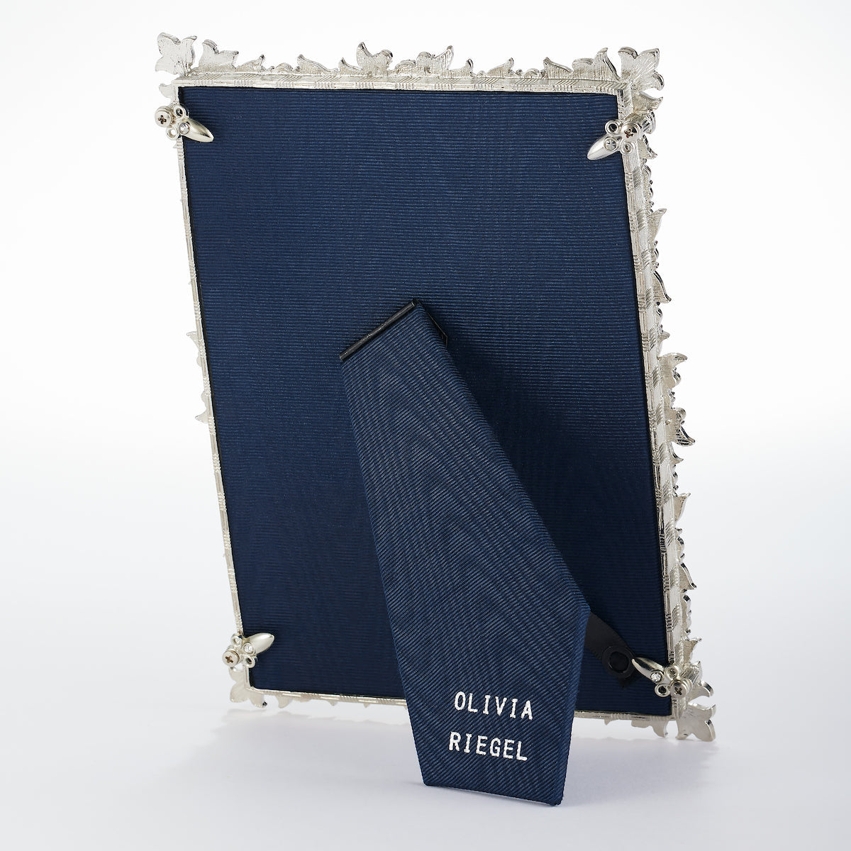Luxembourg 5" x 7" Picture Frame with Capri Blue Stones, Silver