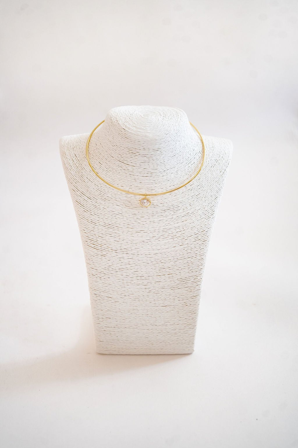 Oval Bezel Collar Necklace- 18k Gold Plated - Belle of the Ball Collection