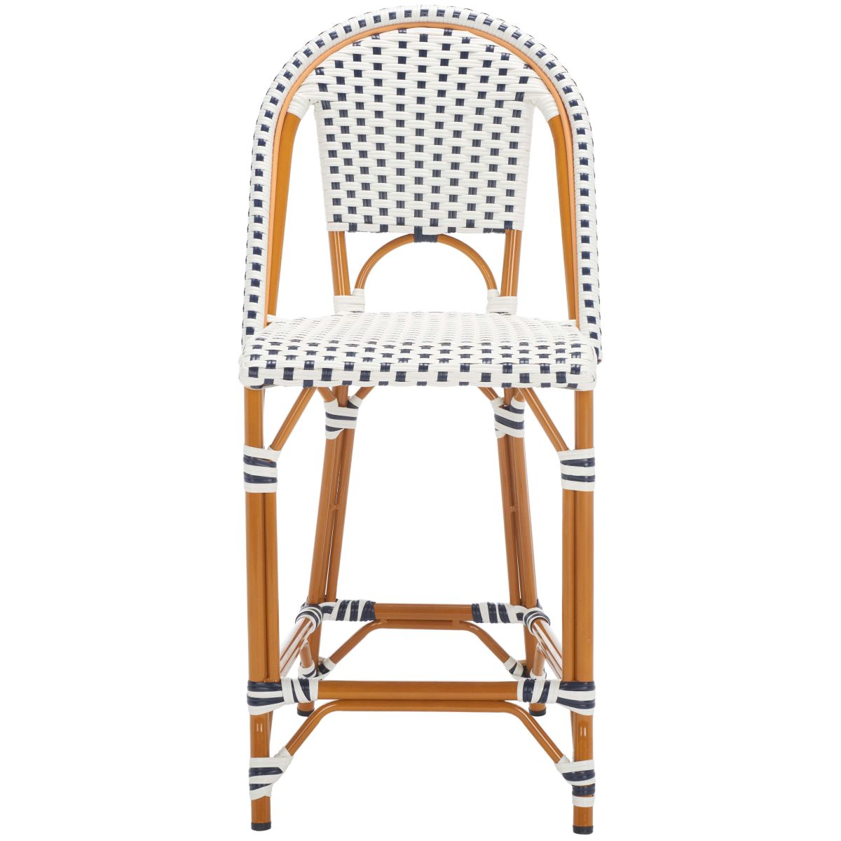 California Counter Stool | Safavieh - PAT7532 - White / Navy 