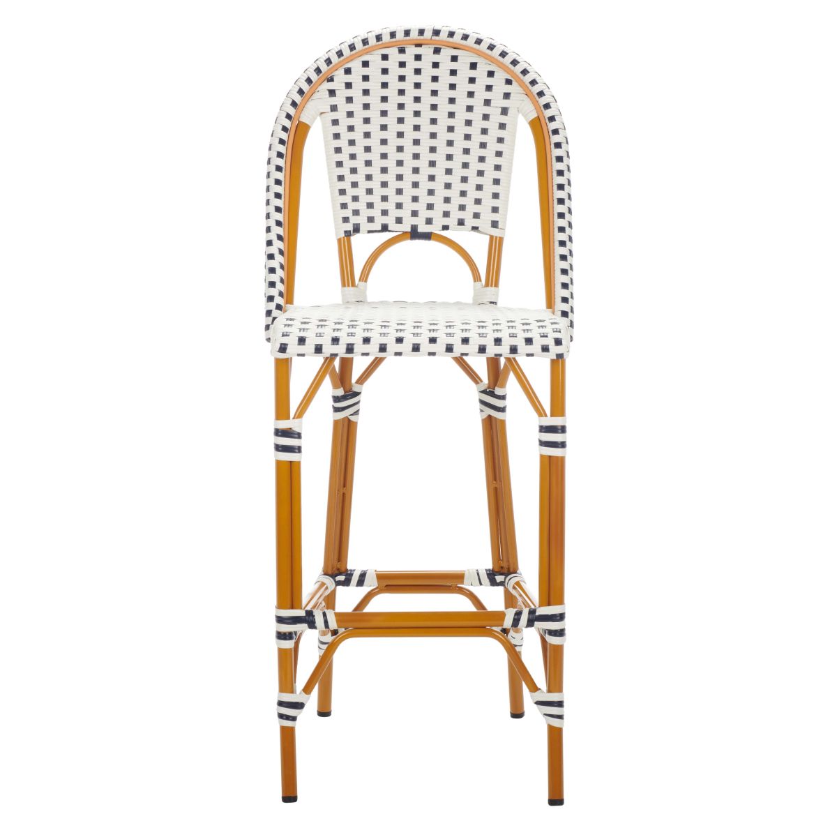 California Bar Stool | Safavieh - PAT7534 - White / Navy 