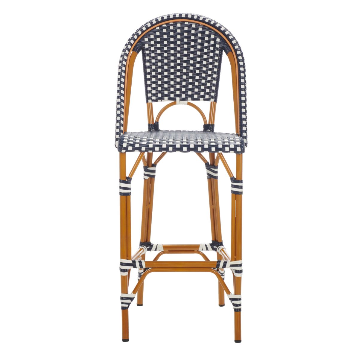 California Bar Stool | Safavieh - PAT7534 - Navy / White 