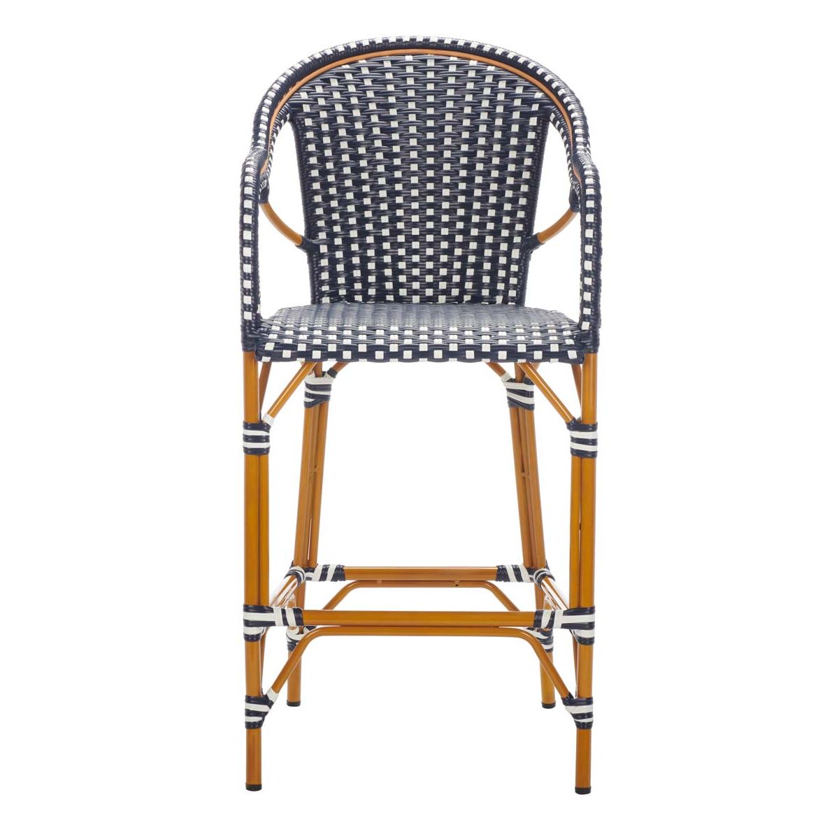 California Bar Stool | Safavieh - PAT7535 - Navy / White