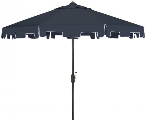 Uv Resistant Zimmerman 9 Ft Crank Market Push Button Tilt Umbrella With Flap | Safavieh - PAT8000