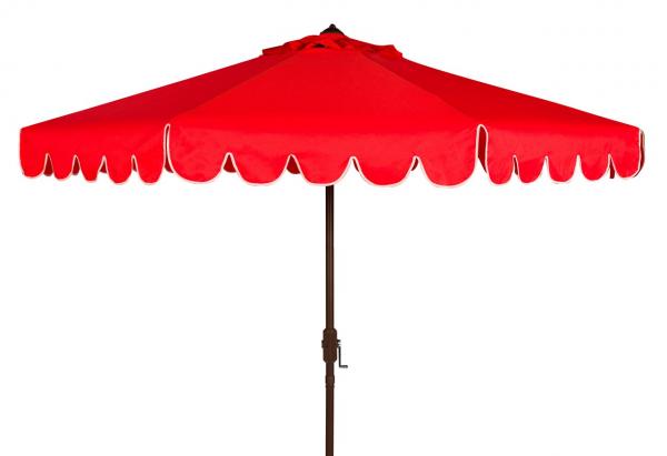 venice-single-scallop-9ft-crank-outdoor-push-button-umbrella-safavieh-pat8010-Red / White