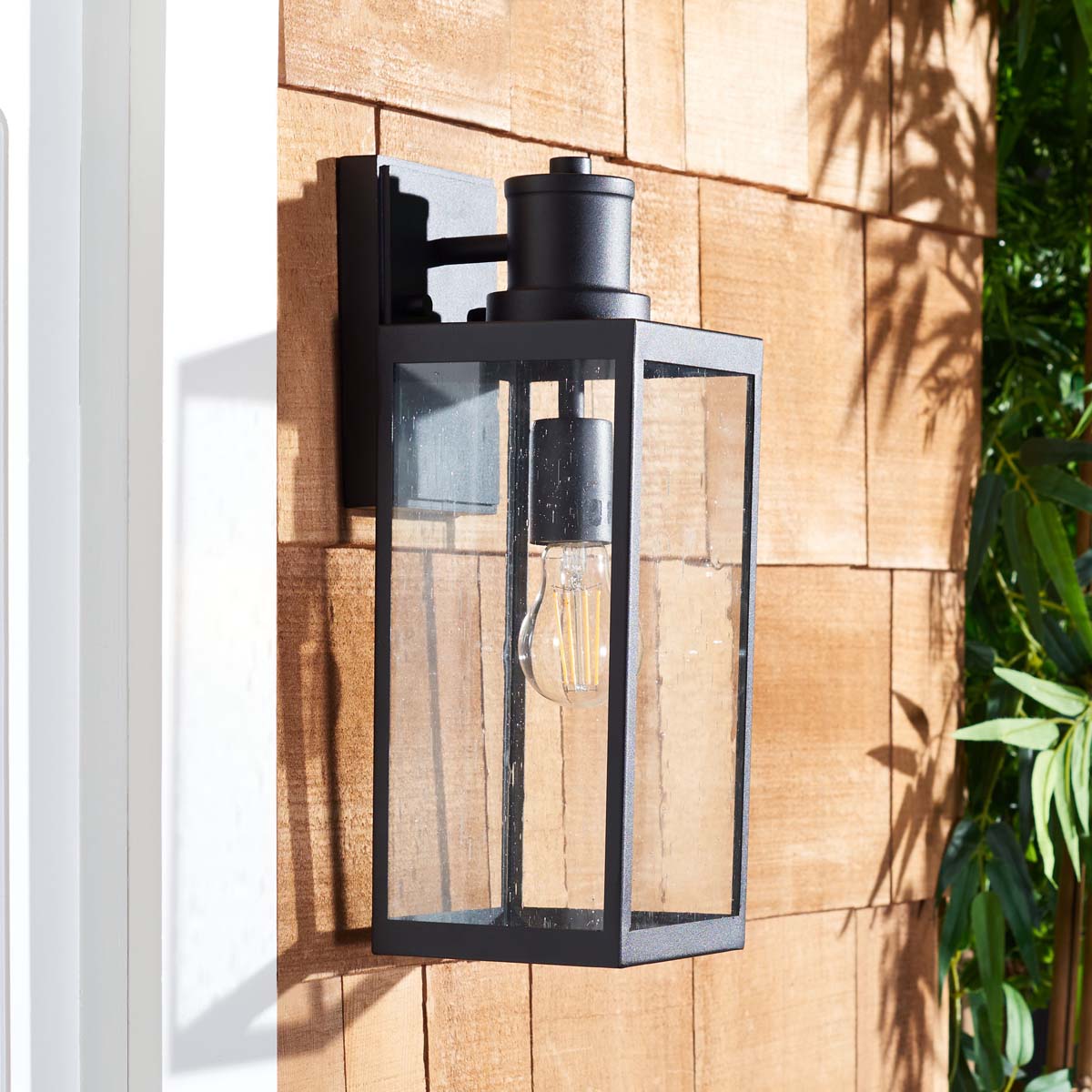 Safavieh Agni Outdoor Wall Sconce , PLT7014 - Black (Set of 2)