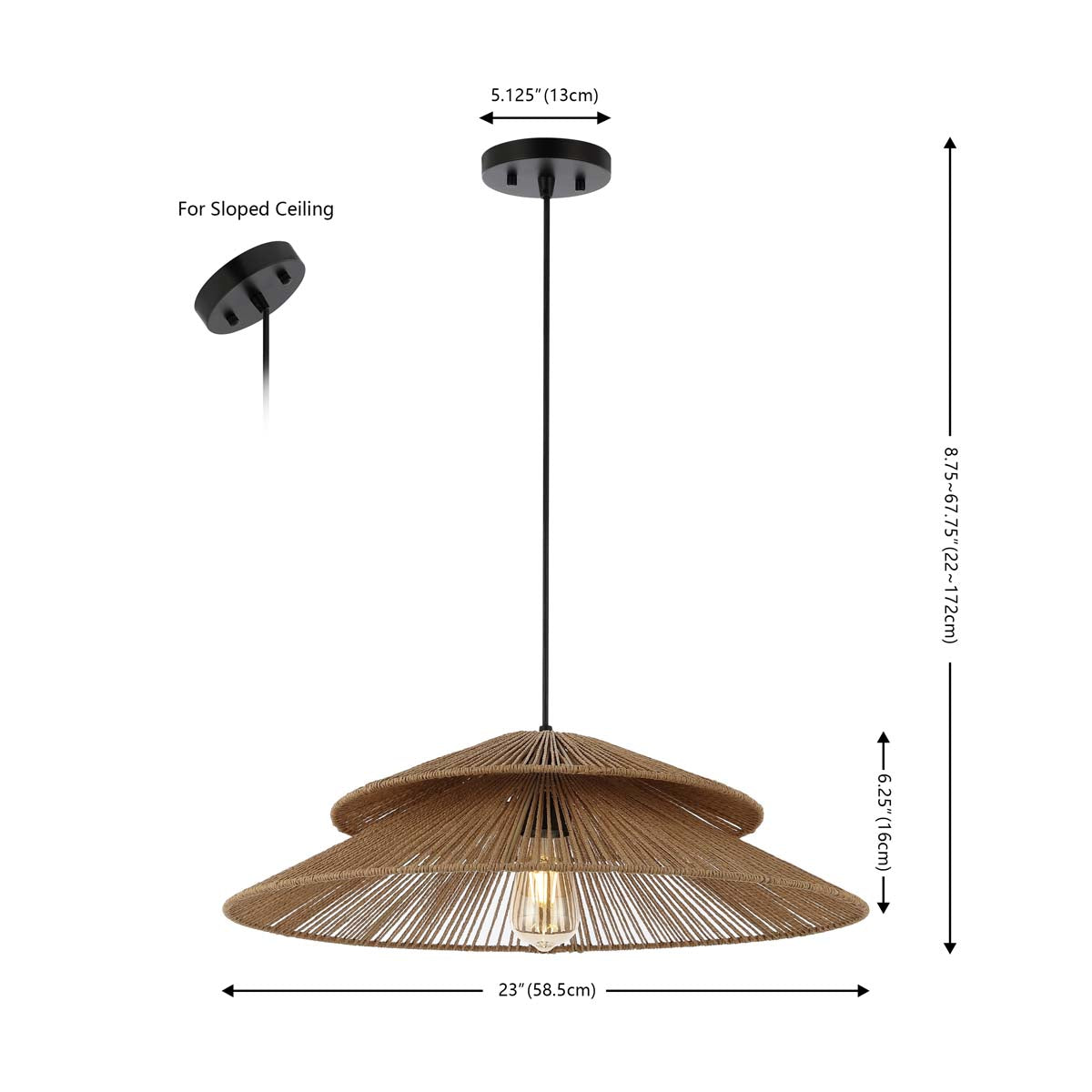 Safavieh Brunia Pendant , PND4175 - Natural / Black