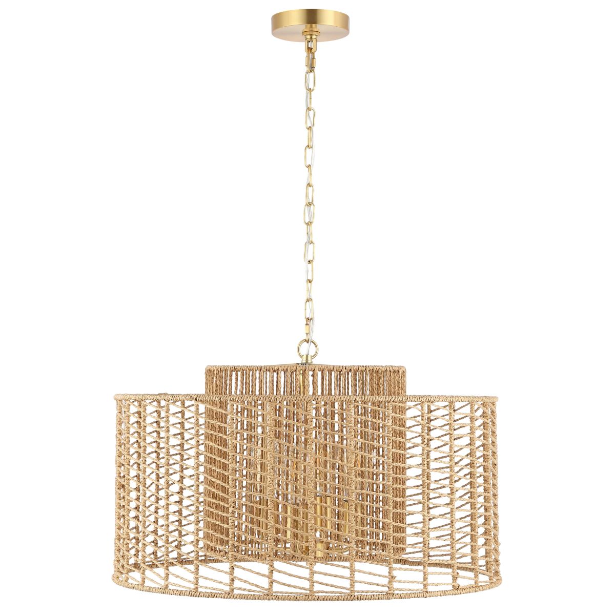 Safavieh Brynora 4 Light Extendable Pendant , PND4190 - Natural / Gold