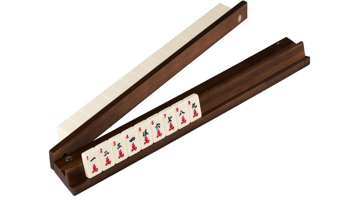 20" Wooden American Mahjong Racks with Magnetic Straight Pushers – Set of 4