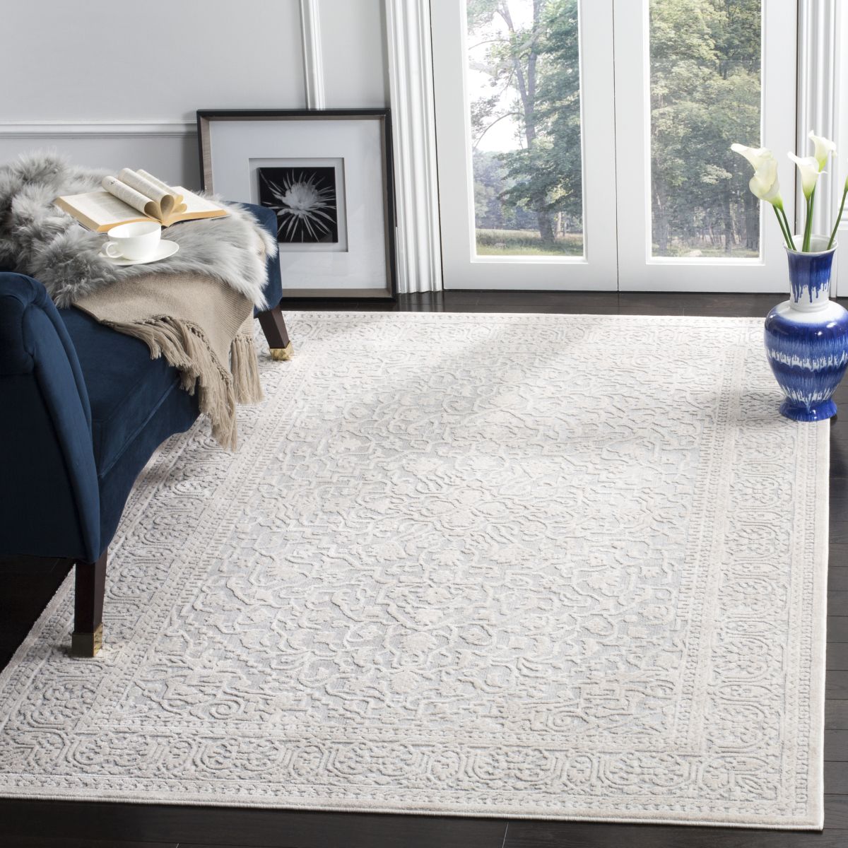 Safavieh Reflection 670 Rug, RFT670 - Light Grey / Cream