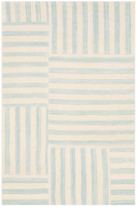 Canyon Stripe Patch 2867 Rug | Ralph Lauren - RLR2867 - Sky