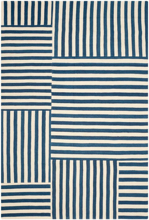 Canyon Stripe Patch 2867 Rug | Ralph Lauren - RLR2867 - Pacific