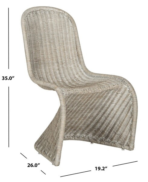 Safavieh Tana Wicker Side Chair-Antique/Grey (Set of 2)