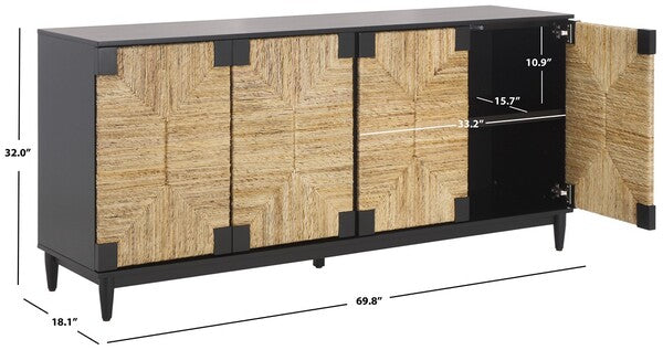 Safavieh Couture Roseanne Banana Stem Sideboard, SFV1310 - Black / Natural