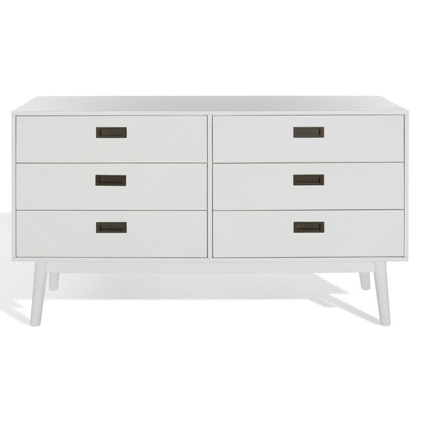 Donald 6 Drawer Dresser | Safavieh - White