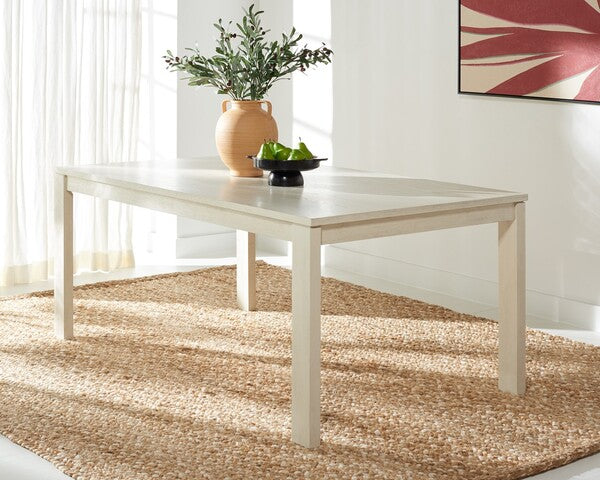 Deirdra Wood Rectangle Dining Table | Safavieh Couture - SFV2137 - White Wash