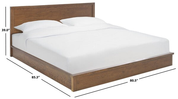 Deirdra Wood Bed | Safavieh Couture - SFV2140 - Medium Oak