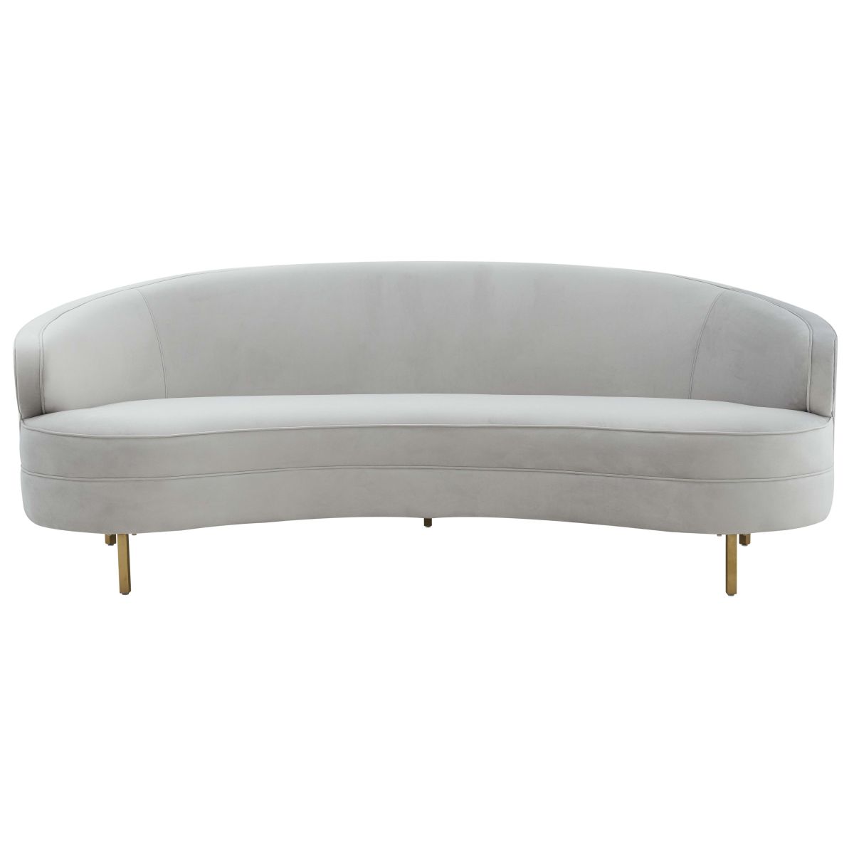 Primrose Curved Sofa | Safavieh Couture - Light Grey / Gold