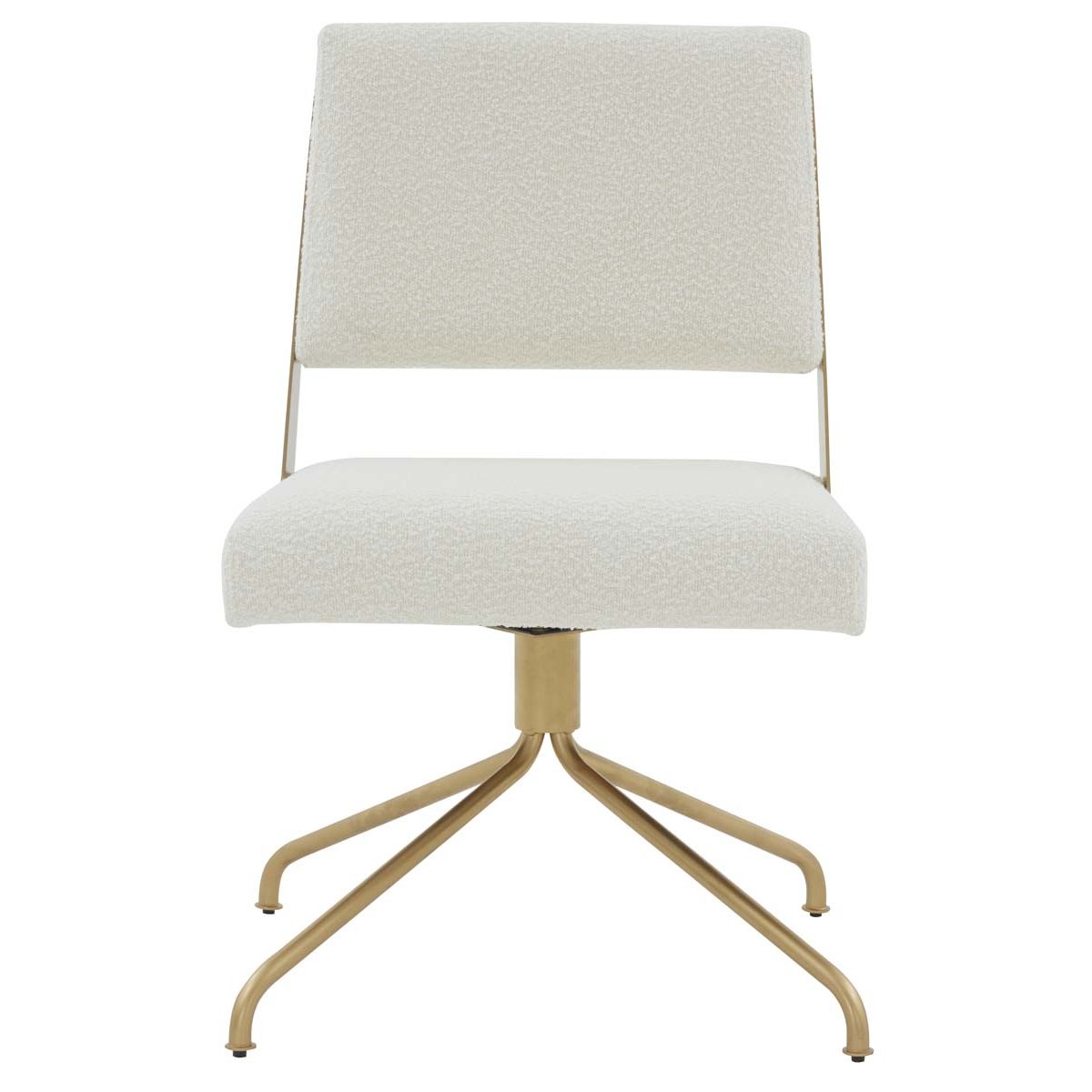 Emmeline Swivel Office Chair - Ivory / Gold