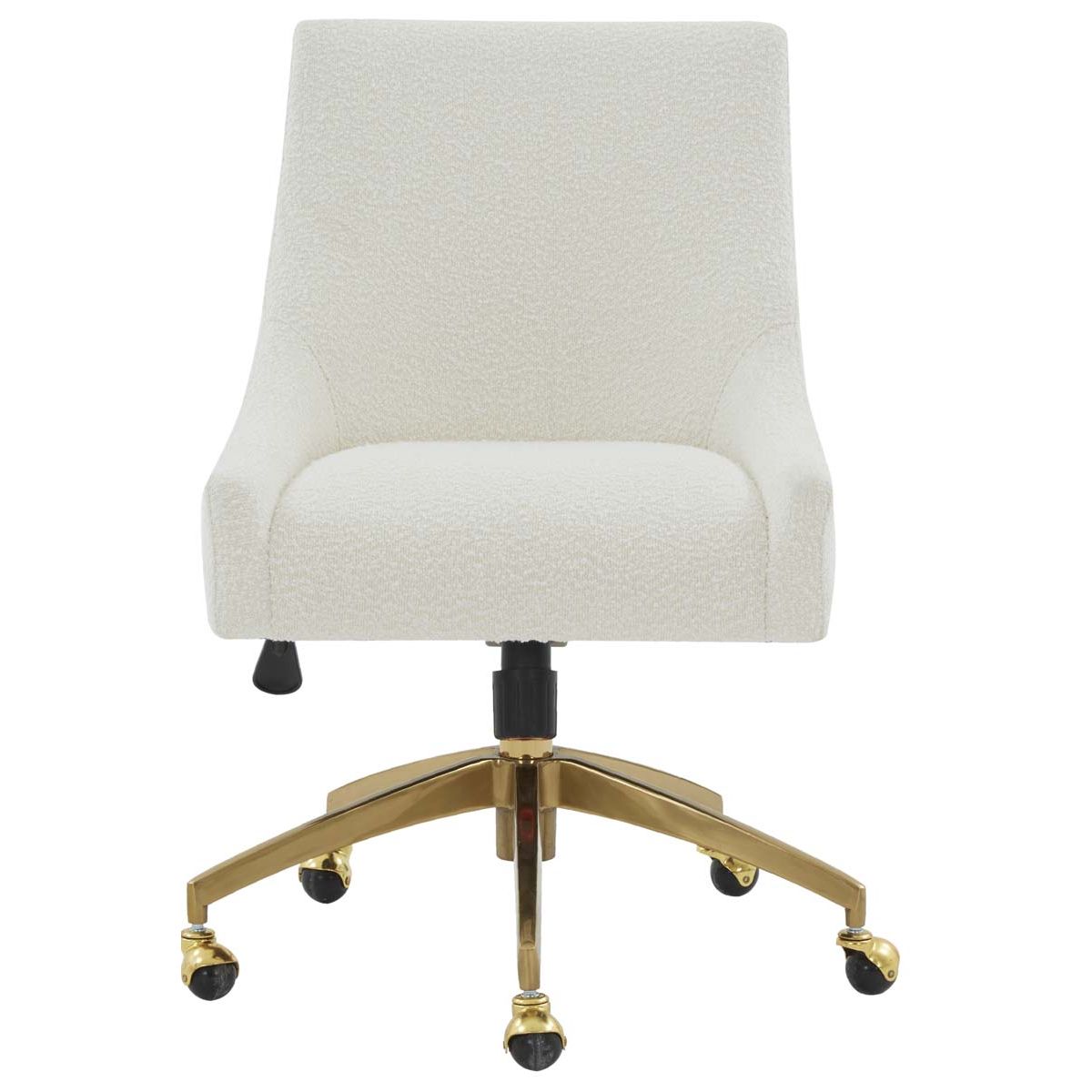 Jakob Adjustable Swivel Desk Chair - Ivory / Gold