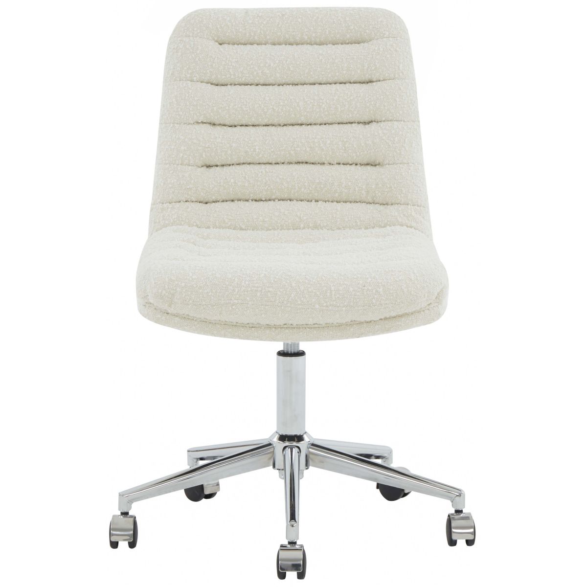 Decolin Swivel Desk Chair - Ivory / Silver