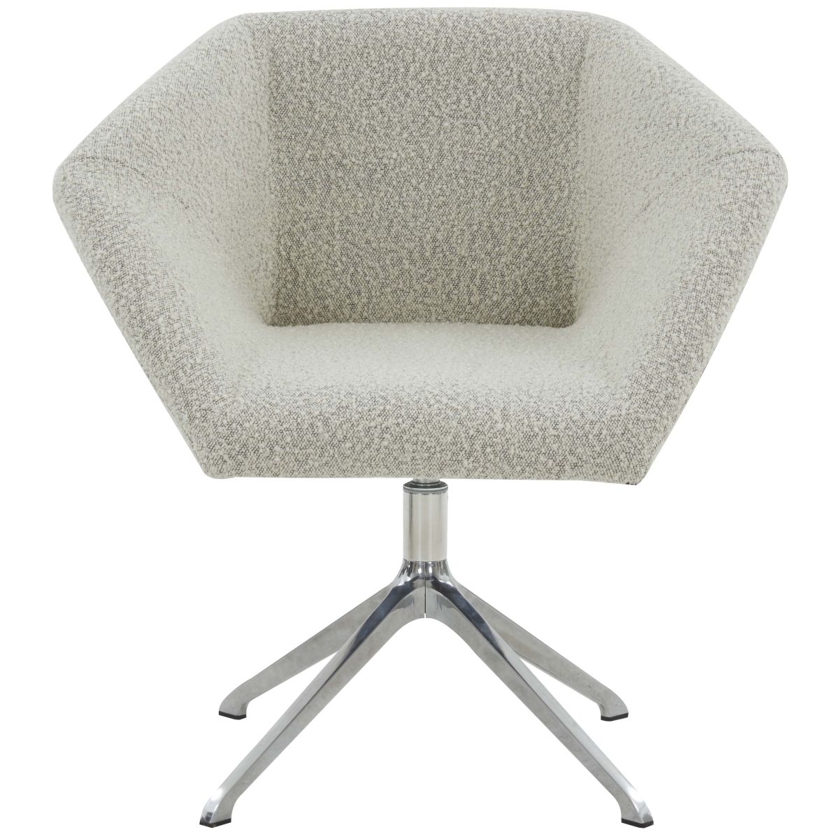 Felix Boucle Swivel Desk Chair - Light Grey / Silver