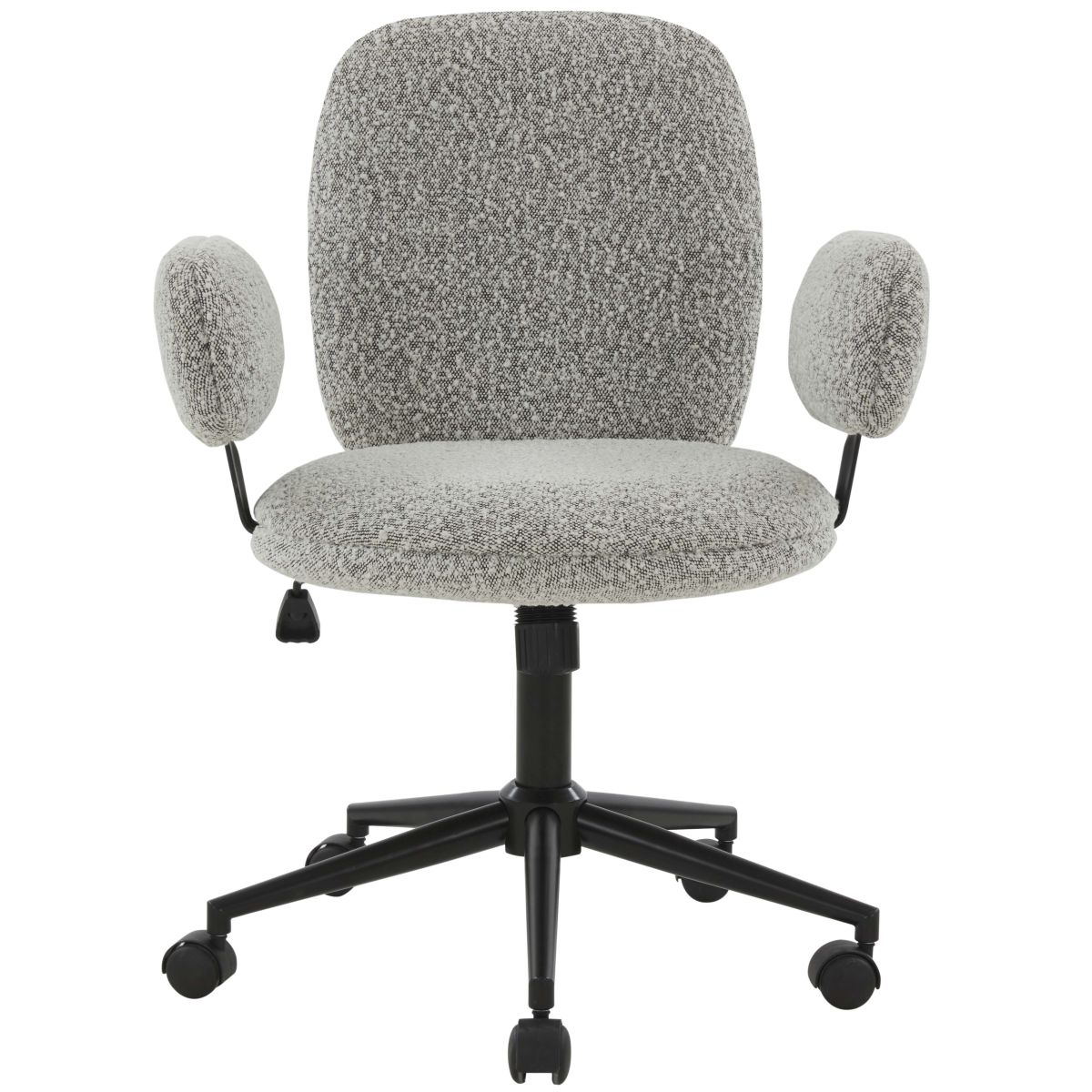 Emeril Boucle Adjustable Desk Chair - White / Black