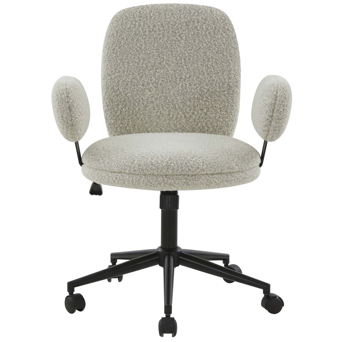 Emeril Boucle Adjustable Desk Chair - Light Grey / Black