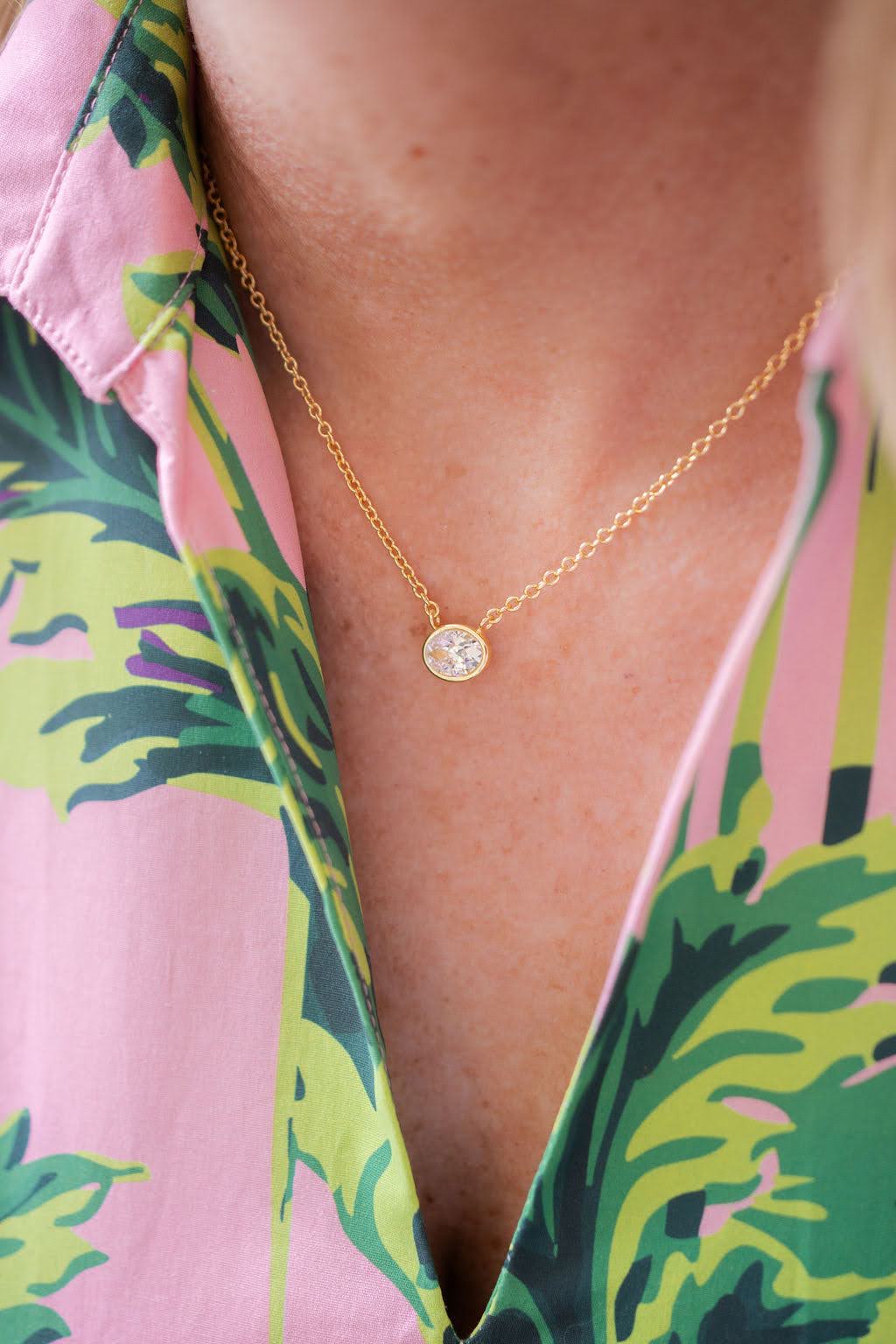Small Oval Bezel Necklace