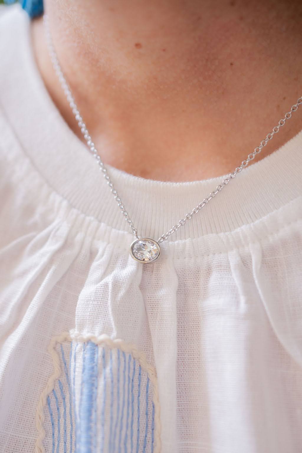 Small Oval Bezel Necklace