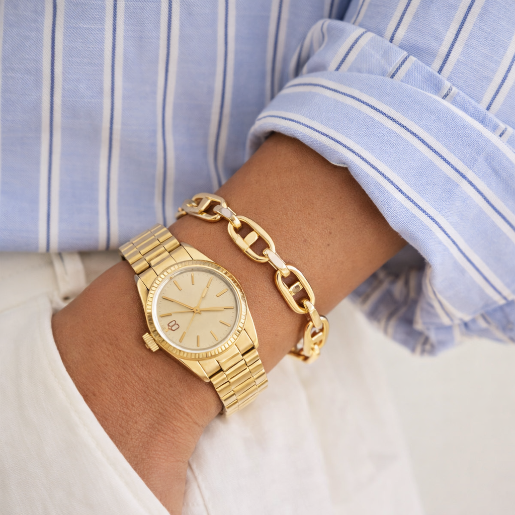 Gold Chain Link Cuff