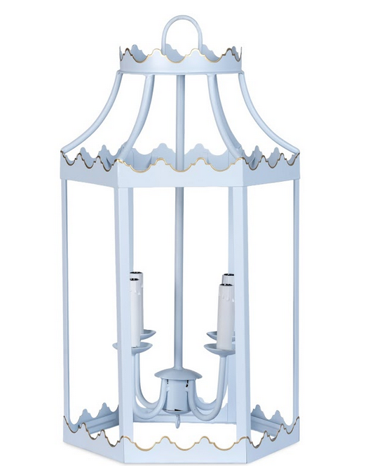 Pale Blue Scalloped Lantern