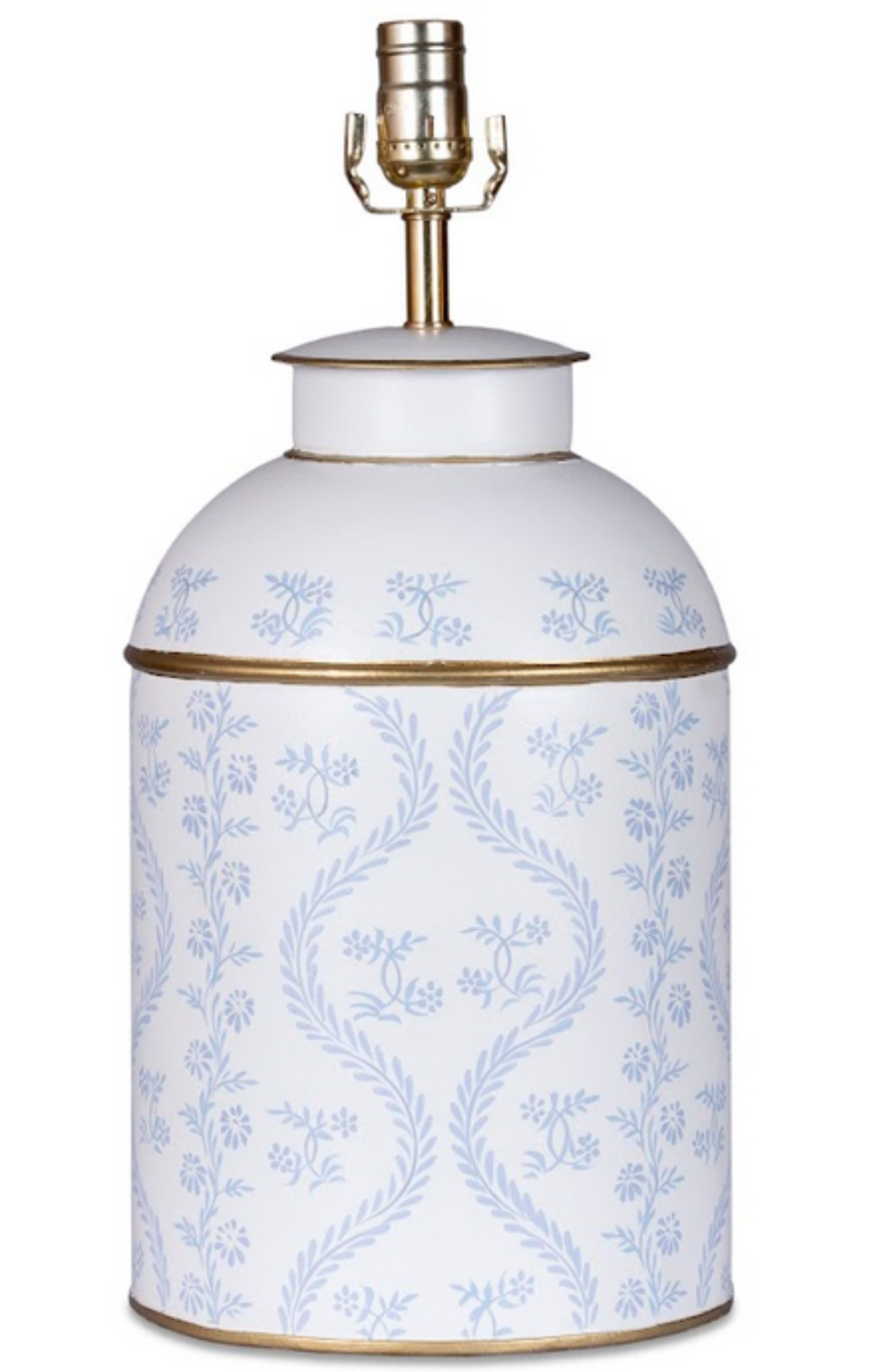 Pastel Blue IKat Tea Caddy Lamp