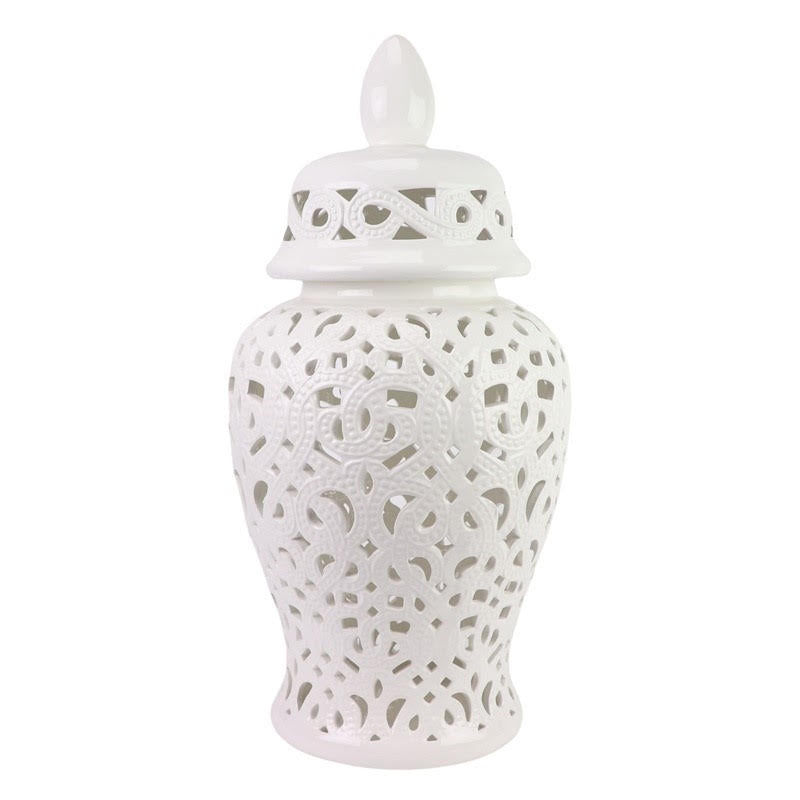Ornate Scroll Pierced Jar (3 Sizes)