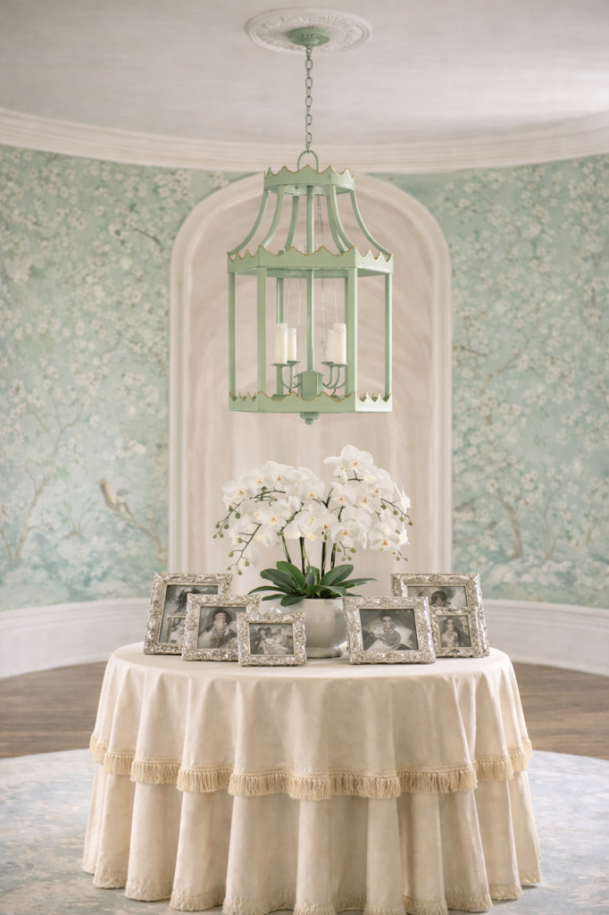 Green Scalloped Lantern