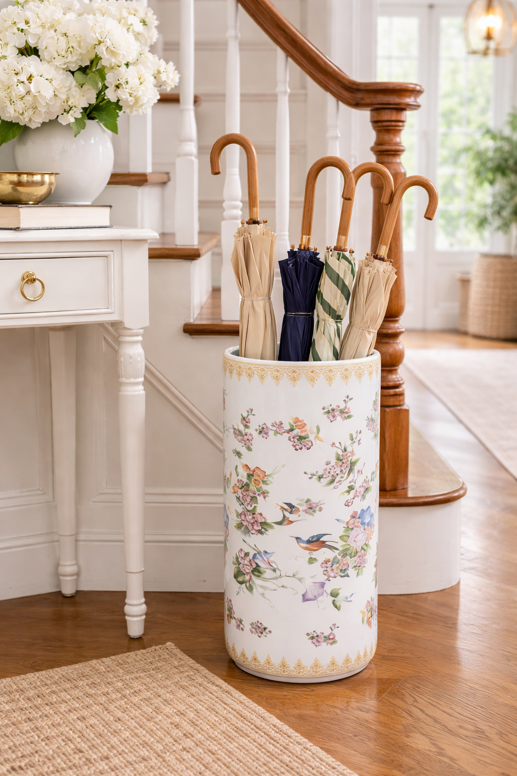Spring Floral Porcelain Umbrella Holder