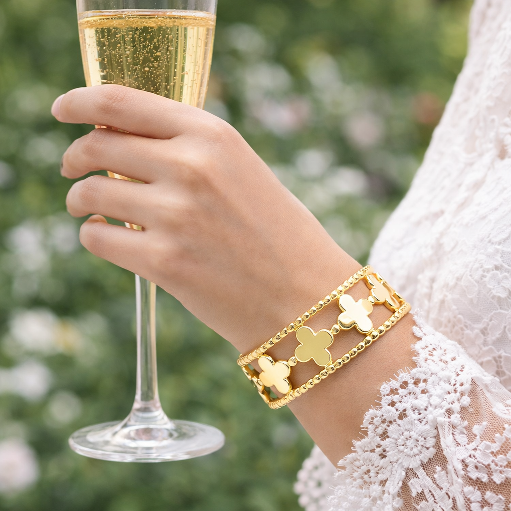 Gold Clover Cuff