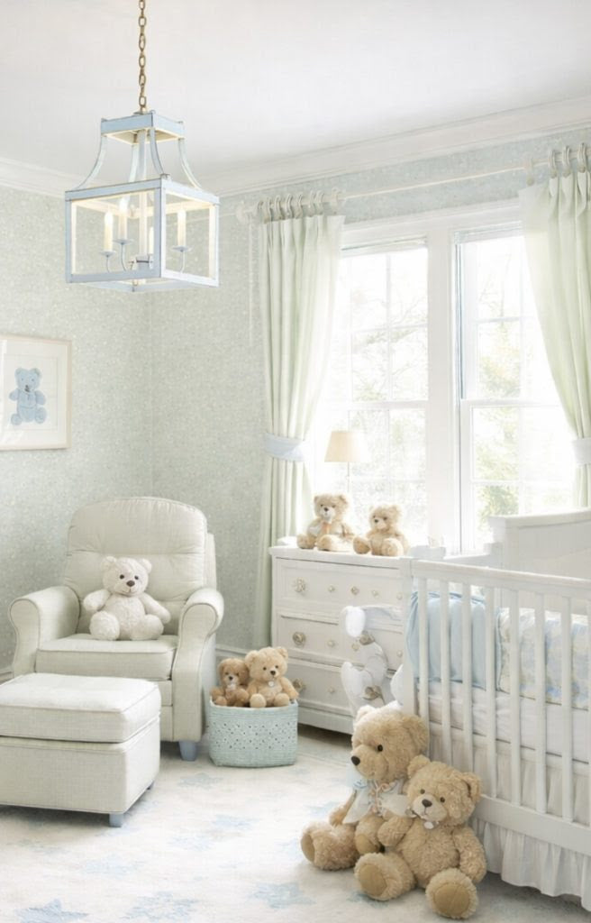 Mid Size Soft Blue & Gold Lantern