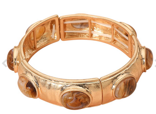 Topaz and Tortoise Stretch Bracelet
