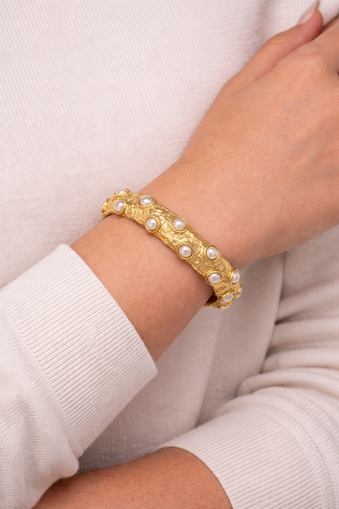 The Gold Large Pearl Cuff