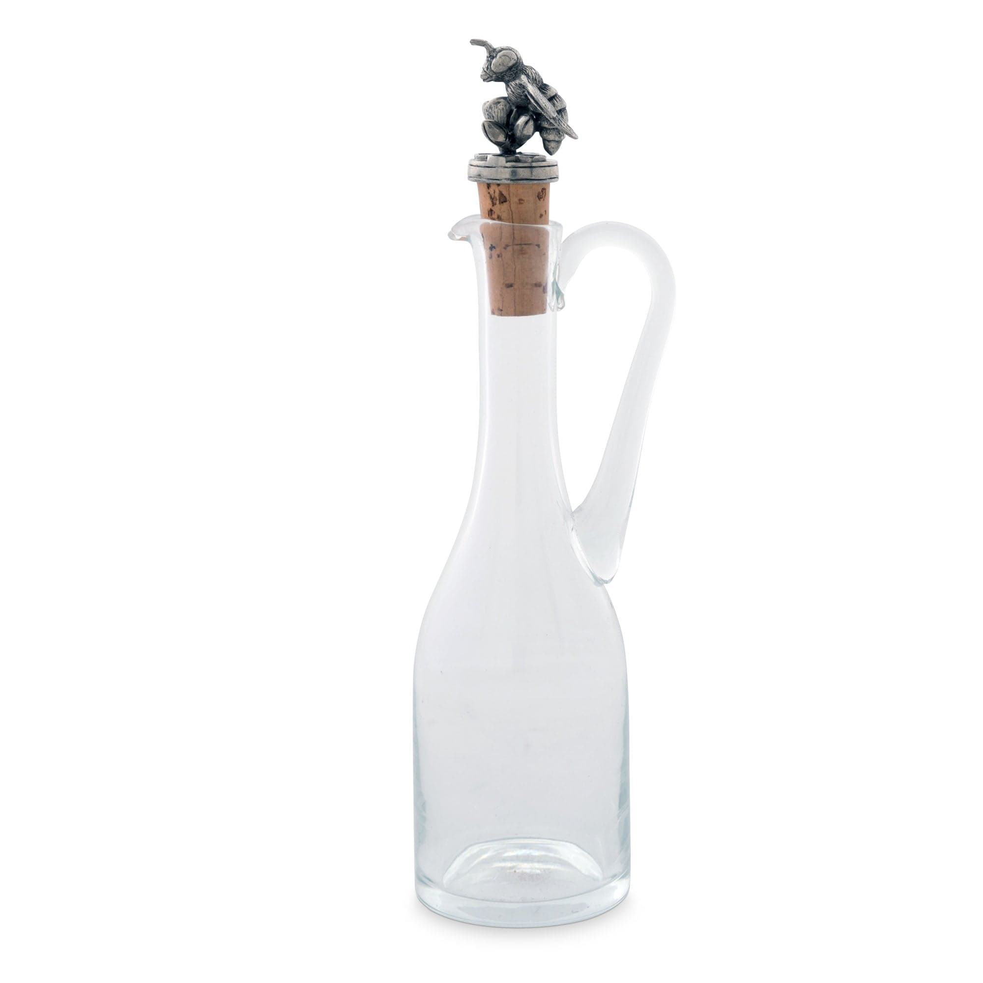 Cruet Bottle with Pewter Bee Cork Stopper