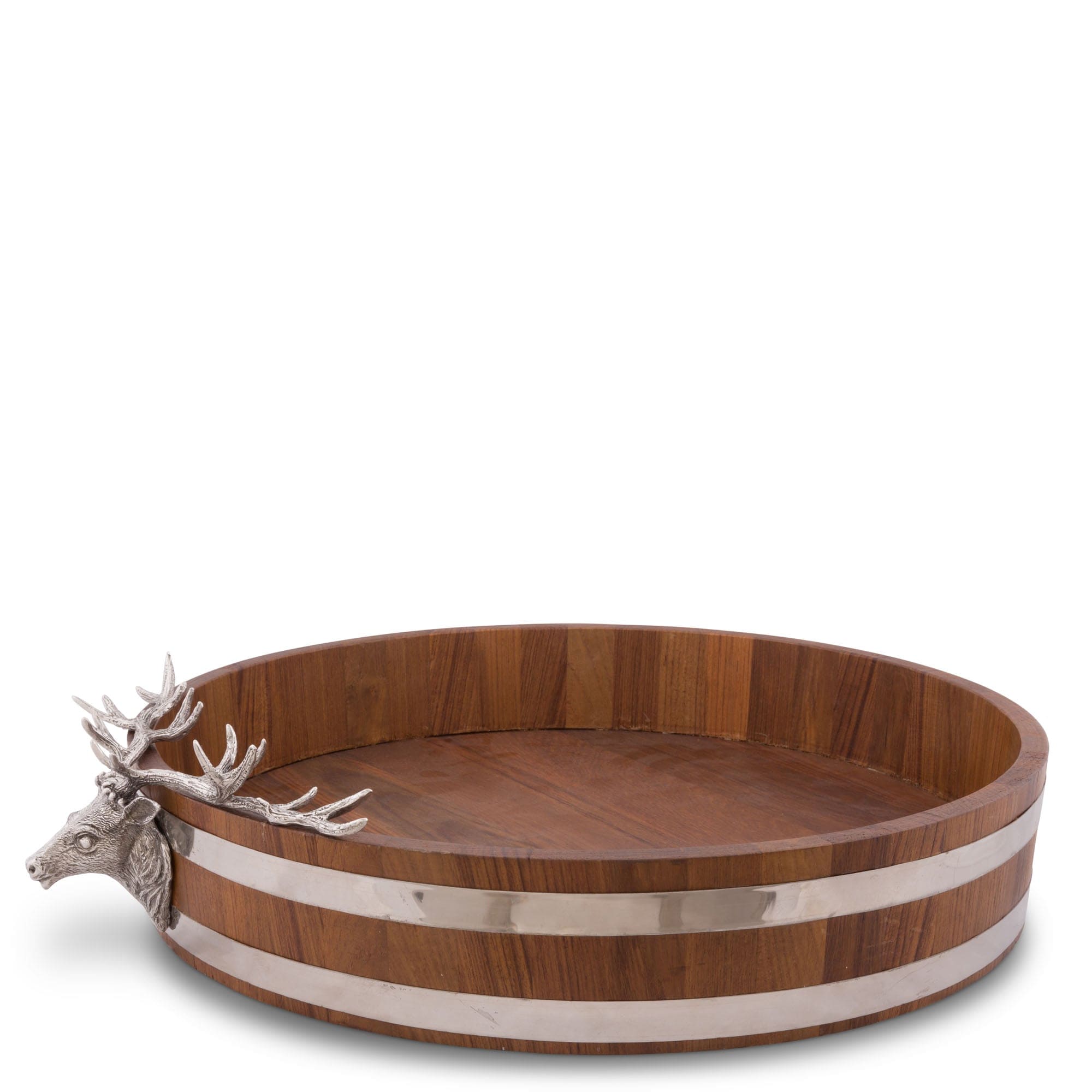 Elk Head Teak Tray