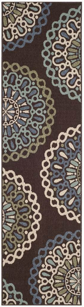 Veranda 092 Rug | Safavieh - VER092 - Chocolate / Blue