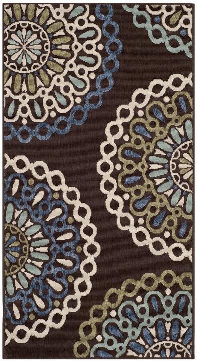 Veranda 092 Rug | Safavieh - VER092 - Chocolate / Blue