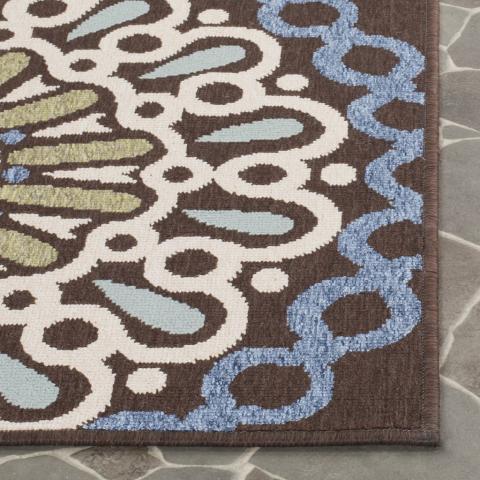 Veranda 092 Rug | Safavieh - VER092 - Chocolate / Blue