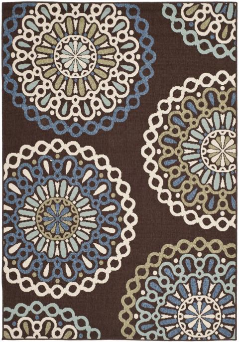 Veranda 092 Rug | Safavieh - VER092 - Chocolate / Blue