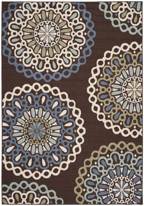 Veranda 092 Rug | Safavieh - VER092 - Chocolate / Blue